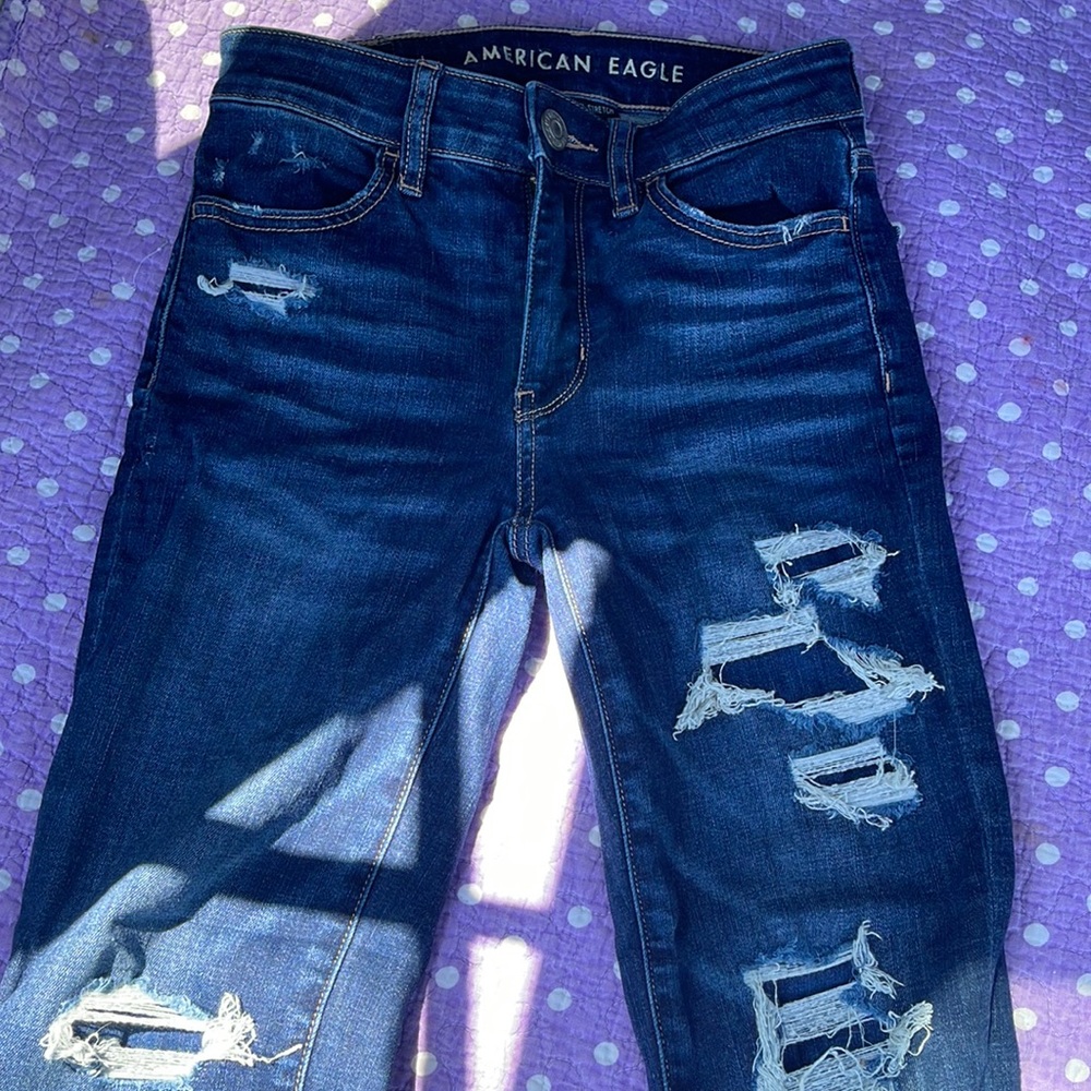 American Eagle ripped skinny jeans